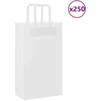 vidaXL Bolsas De Papel Con Asas 250 Uds Blanca 21x11x36 Cm Vidaxl
