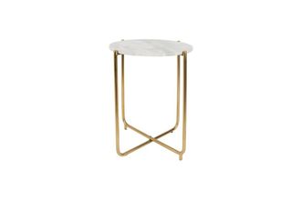 White Label Mesa auxiliar de m&aacute;rmol blanco