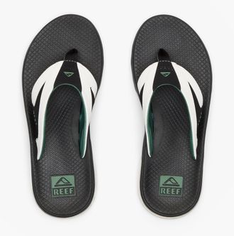 Reef Fanning Mens Toe-post Sandals White/black/green - Size UK 11