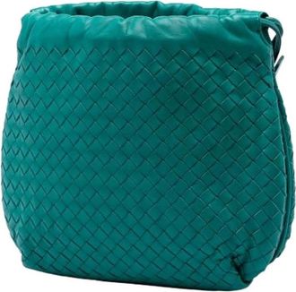 Bottega Veneta Pre-owned Woven Nappa Bucket Bag - Dames - Vintage Tas - Groen - ONE Size - Leer - Vintage