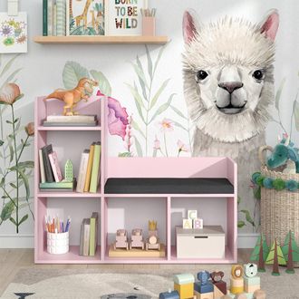 Vicco Estanter&iacute;a Infantil Luigi, Rosa, 107.2 X 88.6 Cm Sin Cajas Plegables, Vicco