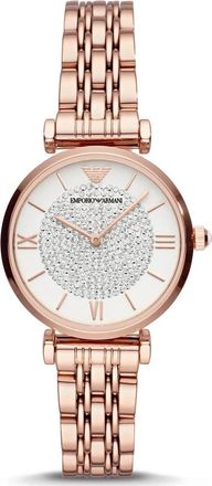 Emporio Armani Gianni T-Bar Quartz Horloge - Dames - Horloges - Geel - ONE Size - Accessoires