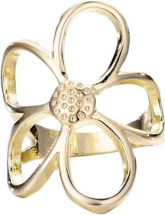 Adornia Adornia Plated Cz Flower Outline Ring