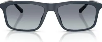 Emporio Armani 57mm Gradient Pillow Sunglasses in Matte Blue/gradient Blue at Nordstrom