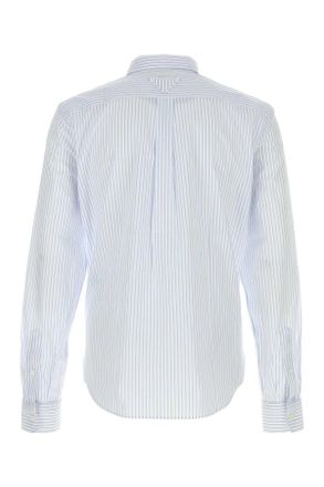 Prada Mens Embroidered Poplin Shirt Biancoazzurro Co-Trochusniloticus Camicie