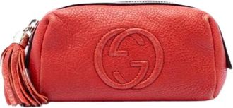 Gucci Pre-owned Soho Pouch - Dames - Vintage Tassen - Rood - ONE Size - Leer - Vintage