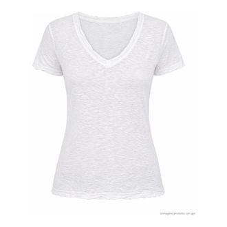 James Perse T-Shirts, female, White, Size: XS Sheer Slub Casual V Neck
