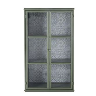 Maisons du monde Vitrina de 2 puertas de metal verde claro