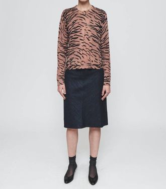 6397 Crewneck Cardigan Sweater In Tiger