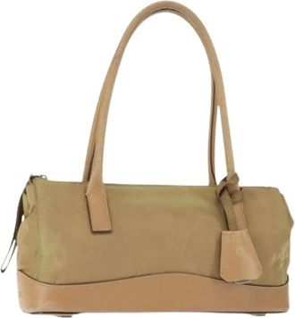 Prada Pre-owned Shoulder Bags, female, Brown, Size: ONE SIZE Pre-owned Nylon Shoulder Bag