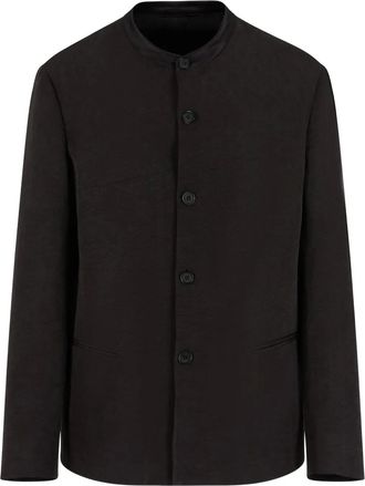 Giorgio Armani Giacca con colletto alla coreana - Nero