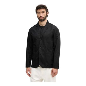 Lindbergh Linnen Blazer - Heren - Blazers - Zwart - M - Linnen - Jassen