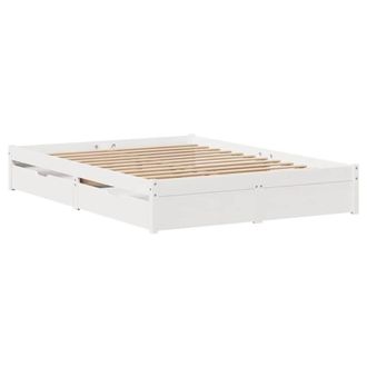 Berkfield Home Full Bed Frame without Mattress White 140x200 cm Solid Wood Pine