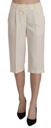 Silvian Heach Mid Waist Cotton Straight Cropped Womens Pants
