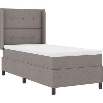 vidaXL Box Spring Bed with Mattress Taupe 90 x 190 cm Fabric vidaXL