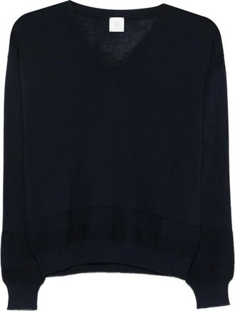 Eleventy Maglione con scollo a V - Blu