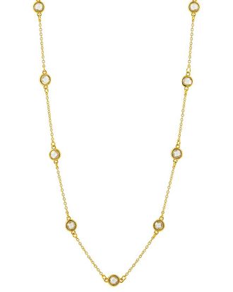 Savvy Cie Jewels 18K Over Silver Cz Statement Necklace