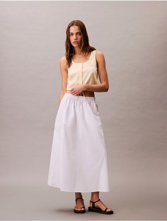 Calvin Klein Jeans Calvin Klein Womens Poplin Midi Skirt - White - L