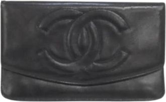 Chanel Pre-owned Clutches, female, Black, Size: ONE SIZE Pre-owned Long wallet (bi-fold)