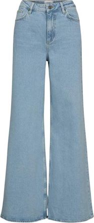 N&uuml;mph Nupisa HR Wide Jeans - Dames - Loose Fit Jeans - Blauw - L - Katoen - Jeans