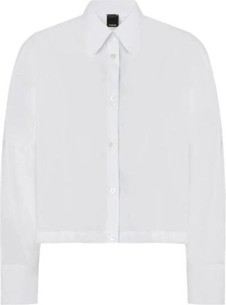 Pinko Cammie Camicia Popeline - Dames - Overhemden - Wit - M - Leer - Overhemden