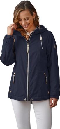 Junge Moderne Fit Navy Jas met Capuchon - Dames - Zomerjassen - Blauw - 2XL - Jassen