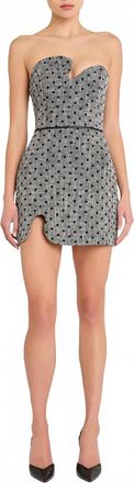Amanda Uprichard Puzzle Strapless Dress In Black/white