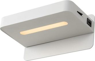 Lucide L&aacute;mpara de cabecera de metal con 1 led integrado, blanco