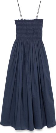 Matteau Shirred-Bodice Midi Dress - Womens - Organic Cotton