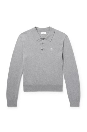 Celine Logo-Embroidered Cotton Polo Shirt