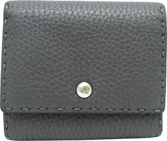 Fendi Selleria Grey Leather Wallet (Pre-Owned)