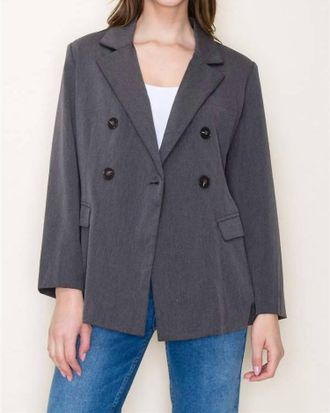 Staccato Tailored Loose Fit Lined Blazer In Charcoal