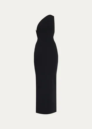 CHRISTOPHER ESBER Concave Wired One-Shoulder Knit Dress