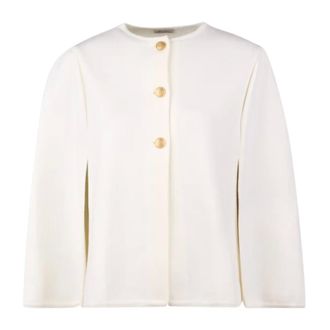 Stenstr&ouml;ms Truien & Vesten, Dames, Wit, S, Wol, Lo Strikket Poncho