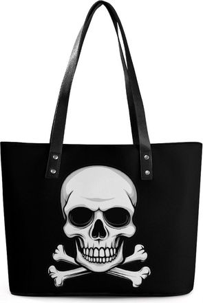 Generic Skull Crossbones Skeleton Jolly Roger Tote Bags for Women Cute Shoulder Purses Handbags