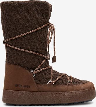 Moon Boot Schneestiefel aus Strick und Wildleder LTrack