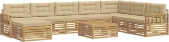 vidaXL Conjunto De Sof&aacute;s De Exterior 9 Uds. Y Beige Vidaxl