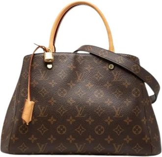 Louis Vuitton Pre-owned Montaigne MM - Dames - Vintage Handtas - Bruin - ONE Size - Leer - Vintage