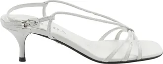 Prada High Heel Sandals, female, White, Size: 6 US Flat Leather Sandals