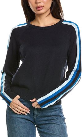 Brodie Varsity Crewneck Cashmere-Blend Sweater