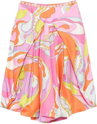 Pucci Iride Print Geplooide Midirok - Dames - Midirokken - Veelkleurig - M - Rokken