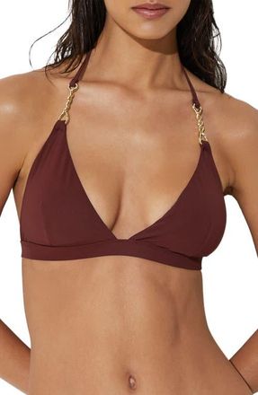 Reiss Ruby Triangle Bikini Top in Rhubarb Red at Nordstrom, Size 10