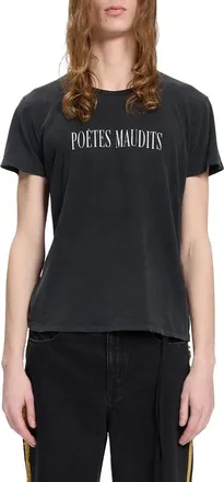 Ann Demeulemeester Tops, Heren, Grijs, L, Katoen, T-shirt met ronde hals en korte mouwen