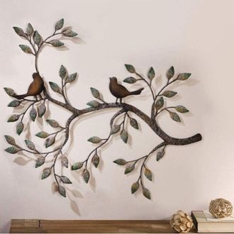 OEM Decoraci&oacute;n De Pared Con Forma De P&aacute;jaro, Decoraci&oacute;n De Pared Vintage De Hierro Forjado, 58x48cm-crezuo