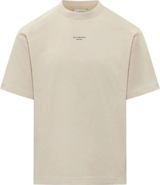 Dr&ocirc;le de Monsieur Le T-Shirt Slogan Classique - Heren - T-shirts - Beige - S - Katoen - Tops