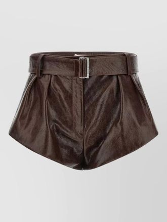 Magda Butrym number motif shorts belt loops buckle