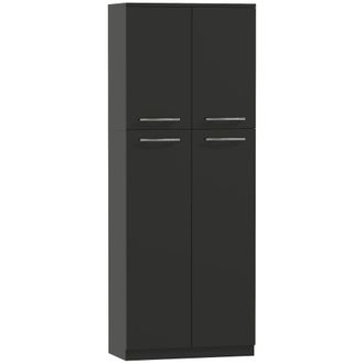 HOMCOM Homcom Mobile Portaoggetti Con 2 Armadietti E Mensole Regolabili In Legno Nero