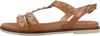 Nero Giardini Schoenen, Dames, Bruin, 37 EU, Platte Sandalen met Bandjes