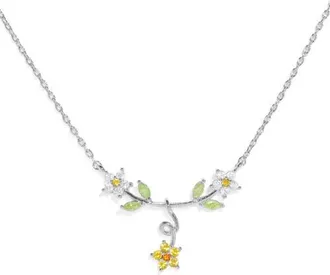 Girls Crew Golden Daisy Cubic Zirconia Pendant Necklace in Silver at Nordstrom