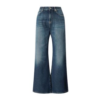 Pinko Wanda Wide Leg - Dames - Flared Jeans - Blauw - W28 - Katoen - Jeans